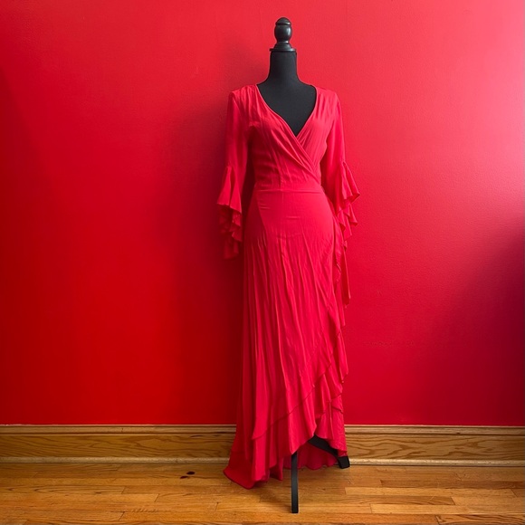 Melissa Odabash Cheryl Red Wrap Dress - Picture 6 of 12